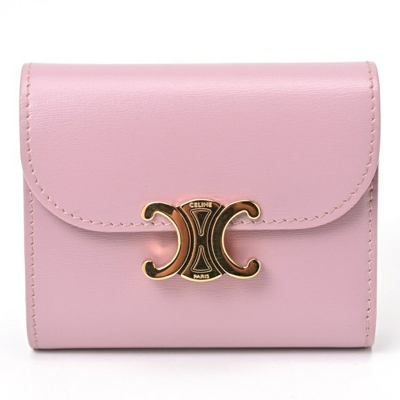 CELINE Triomphe Small Wallet 10D78 Dull Pink E-155584 - Picture 2 of 10